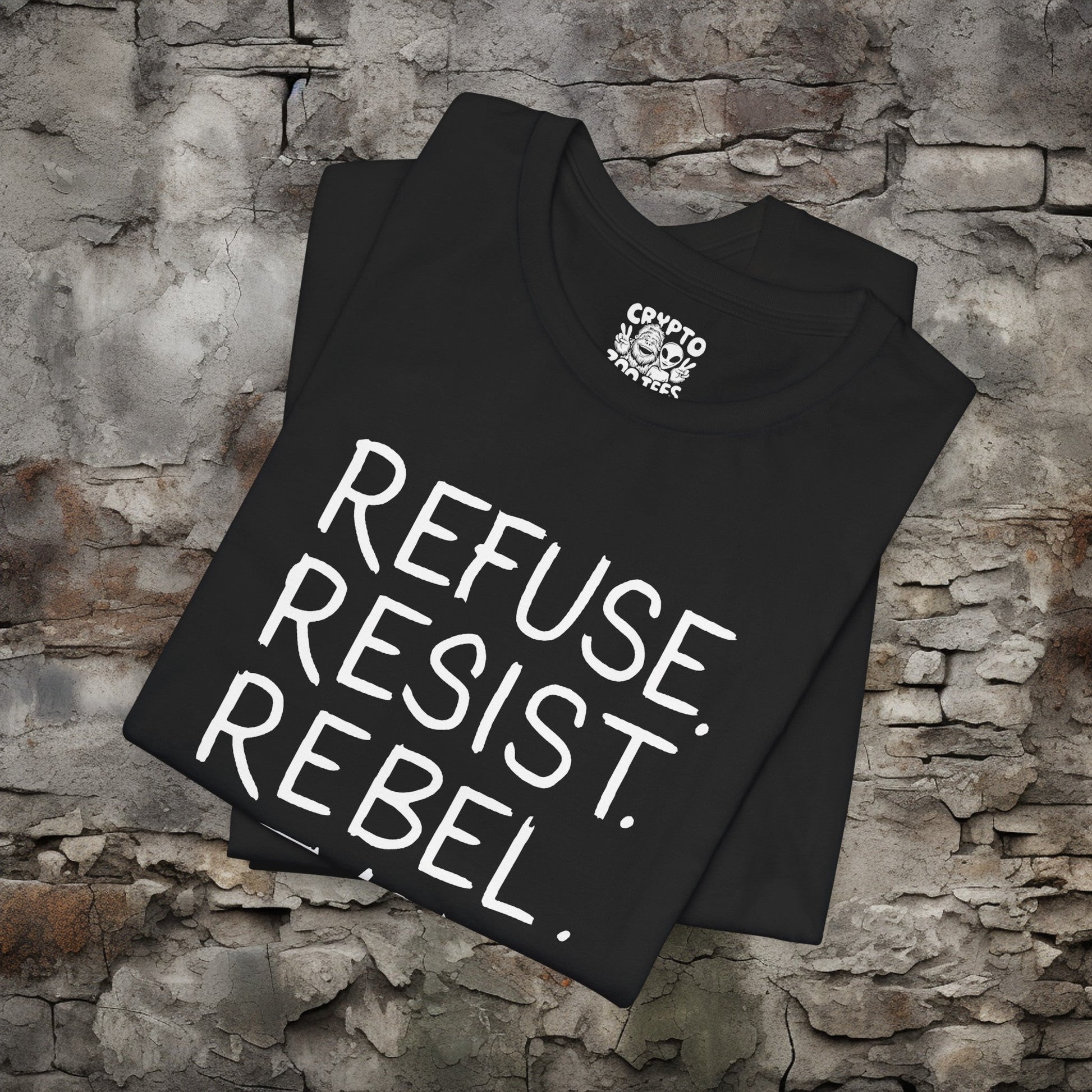 T-Shirt - Refuse Resist Rebel Revolt Anarchy Punk Tee | Bella + Canvas Unisex T-shirt from Crypto Zoo Tees