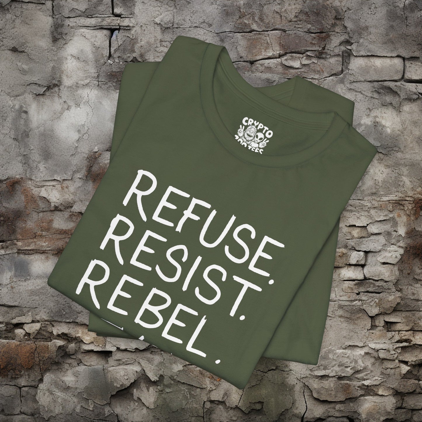 T-Shirt - Refuse Resist Rebel Revolt Anarchy Punk Tee | Bella + Canvas Unisex T-shirt from Crypto Zoo Tees