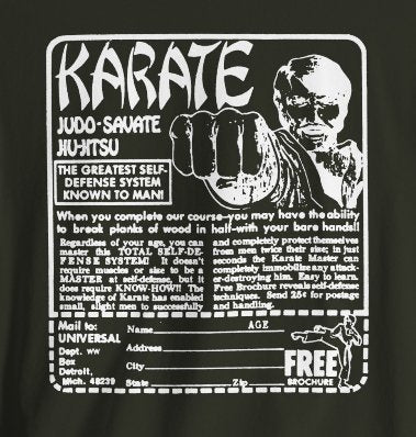 T-Shirt - Retro Karate Advertisement T-shirt | Bella + Canvas Unisex T-shirt from Crypto Zoo Tees