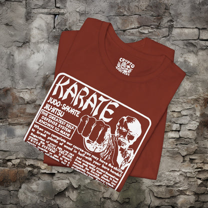 T-Shirt - Retro Karate Advertisement T-shirt | Bella + Canvas Unisex T-shirt from Crypto Zoo Tees