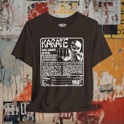 T-Shirt - Retro Karate Advertisement T-shirt | Bella + Canvas Unisex T-shirt from Crypto Zoo Tees