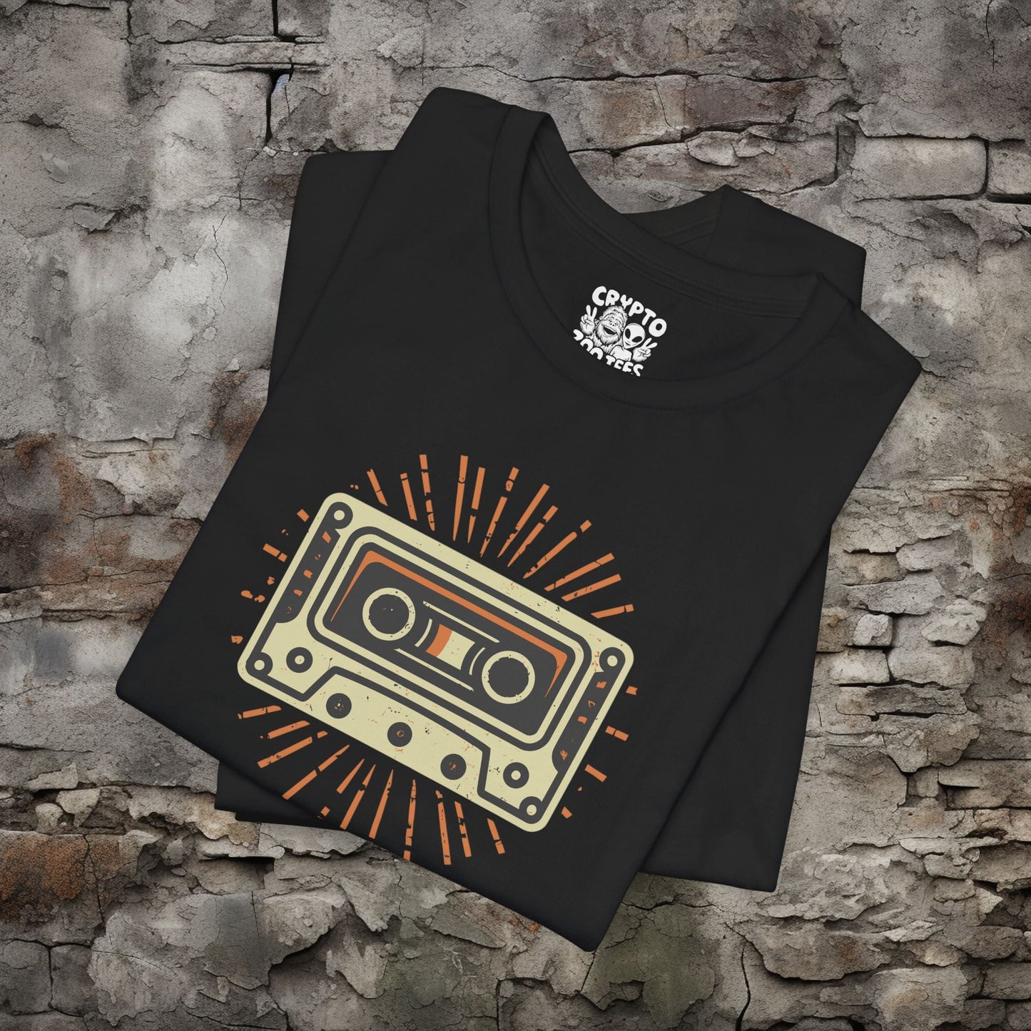 T-Shirt - Retro Sun Cassette Tape Tee | Unisex T-shirt | Music, Retro | Vintage, 80s Aesthetic from Crypto Zoo Tees