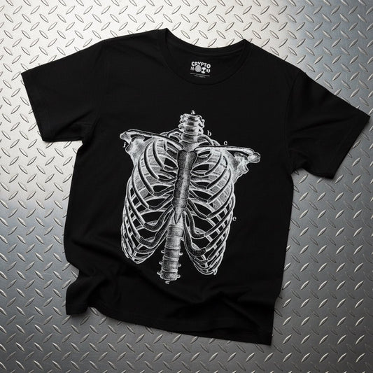 T-Shirt - Ribcage Shirt | Light Fitted - Unisex Bella+Canvas 3001 | Skulls & Skeletons | Goth/Gothic from Crypto Zoo Tees