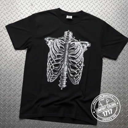 T-Shirt - Ribcage Shirt | Skulls & Skeletons | Unisex Heavy Vintage - Unisex Comfort Colors 1717 from Crypto Zoo Tees