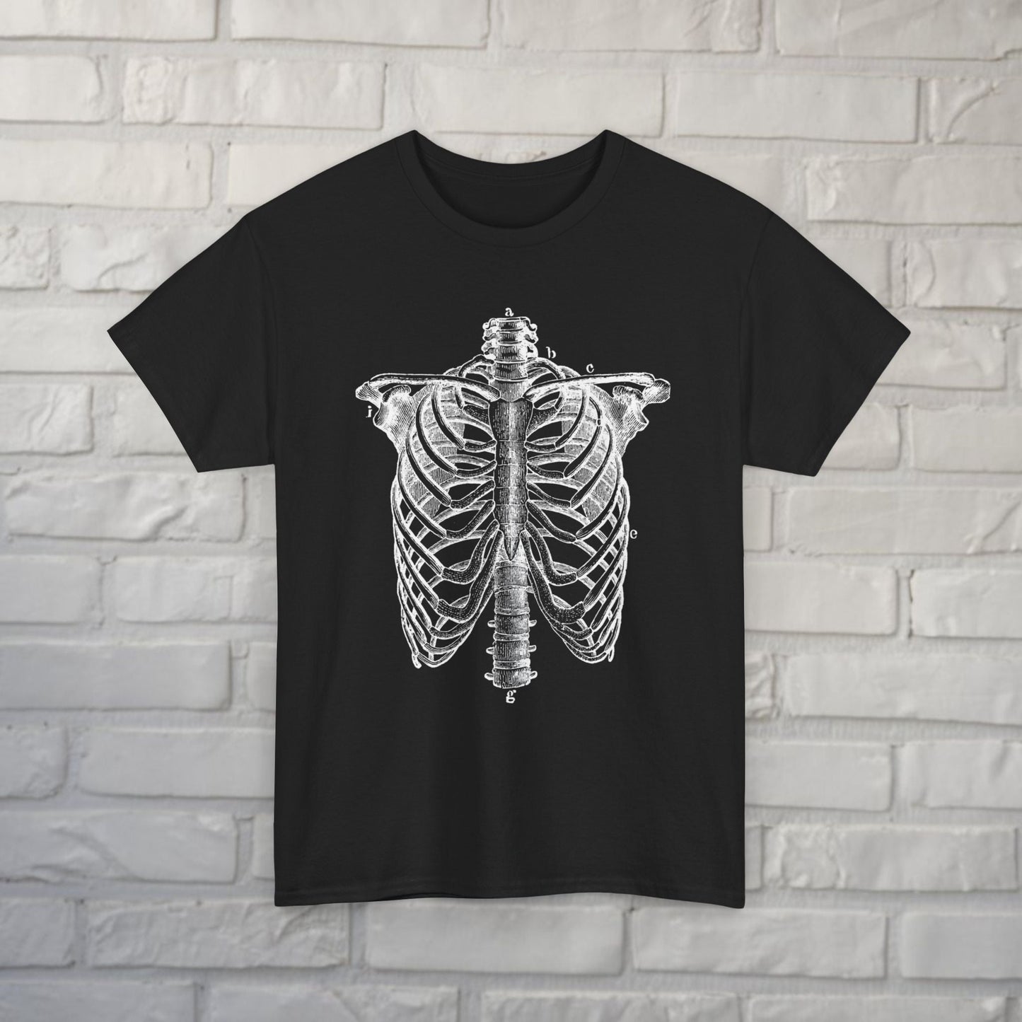 T-Shirt - Ribcage Shirt | Unisex Heavy Cotton - Gildan 5000 | Skulls & Skeletons | Goth/Gothic from Crypto Zoo Tees