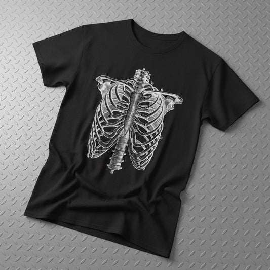 T-Shirt - Ribcage Shirt | Unisex Heavy Cotton - Gildan 5000 | Skulls & Skeletons | Goth/Gothic from Crypto Zoo Tees