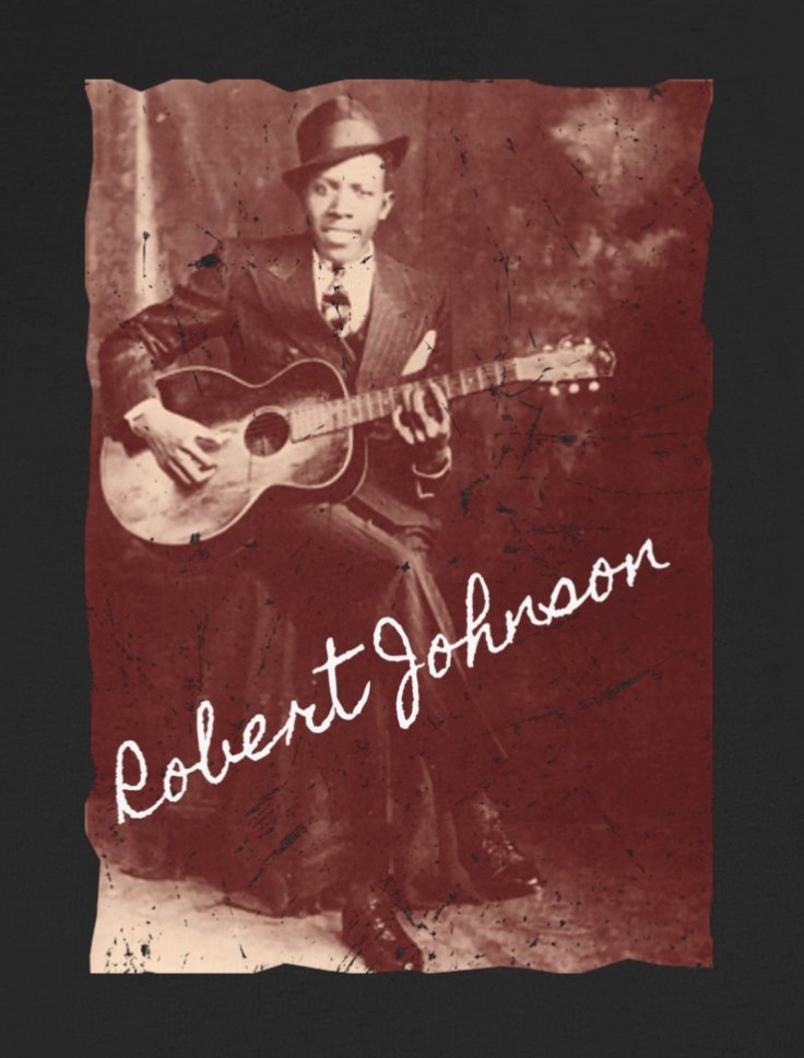 T-Shirt - Robert Johnson Shirt: Soft-Cotton T-Shirt - Classic Delta Blues Tee from Crypto Zoo Tees