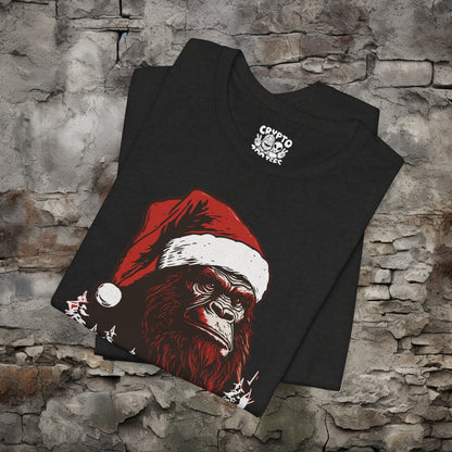 T-Shirt - Santa Squatch | Funny Bigfoot Christmas Tee | Bella + Canvas Unisex T-shirt from Crypto Zoo Tees