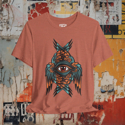 T-Shirt - Seraphim All Seeing Eye with Wings | Bella + Canvas Unisex T-shirt from Crypto Zoo Tees