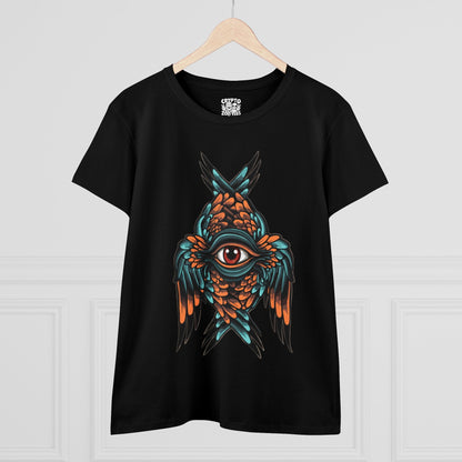 T-Shirt - Seraphim All Seeing Eye with Wings | Women's T-Shirt | Cotton Tee from Crypto Zoo Tees