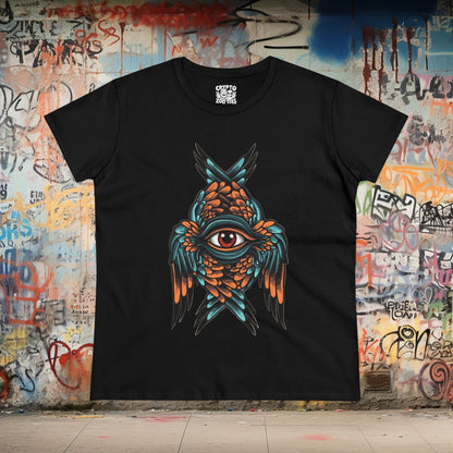 T-Shirt - Seraphim All Seeing Eye with Wings | Women's T-Shirt | Cotton Tee from Crypto Zoo Tees