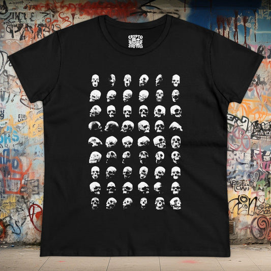 T-Shirt - Shirt Of Skulls | Women's T-Shirt | Cotton Tee from Crypto Zoo Tees