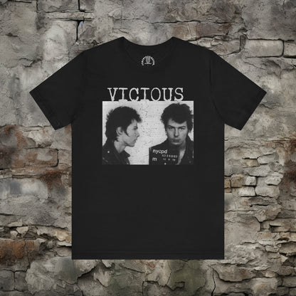 T-Shirt - Sid Vicious Mugshot Soft Cotton T-Shirt - Sex Pistols Punk Tee for Fans from Crypto Zoo Tees