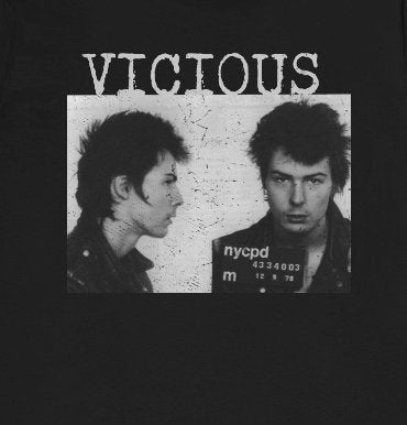 T-Shirt - Sid Vicious Mugshot Soft Cotton T-Shirt - Sex Pistols Punk Tee for Fans from Crypto Zoo Tees