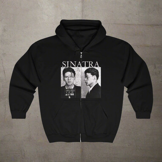 Hoodie - sinatra Full Zip Hooded Sweatshirt from Crypto Zoo Tees