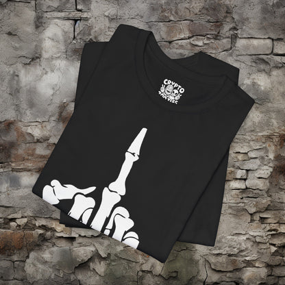 T-Shirt - Skeletal Middle Finger | Bella + Canvas Unisex T-shirt from Crypto Zoo Tees