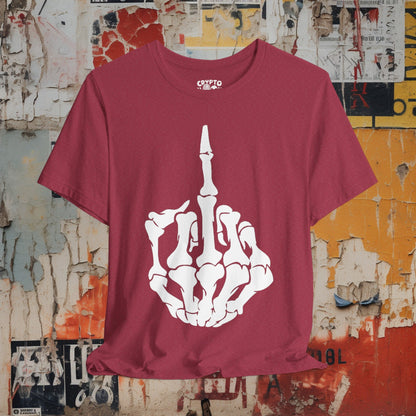 T-Shirt - Skeletal Middle Finger | Bella + Canvas Unisex T-shirt from Crypto Zoo Tees