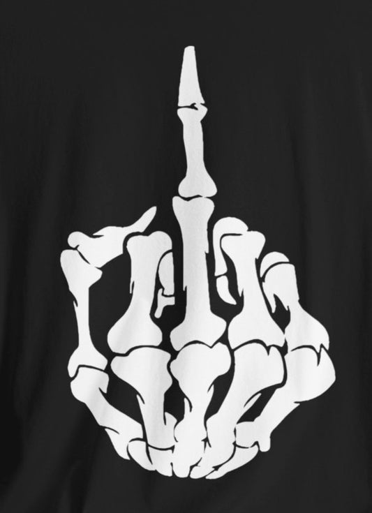 T-Shirt - Skeletal Middle Finger | Bella + Canvas Unisex T-shirt from Crypto Zoo Tees