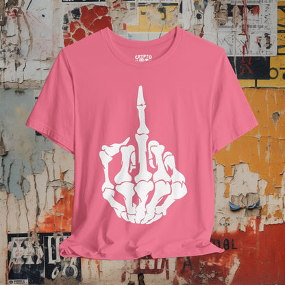 T-Shirt - Skeletal Middle Finger | Bella + Canvas Unisex T-shirt from Crypto Zoo Tees