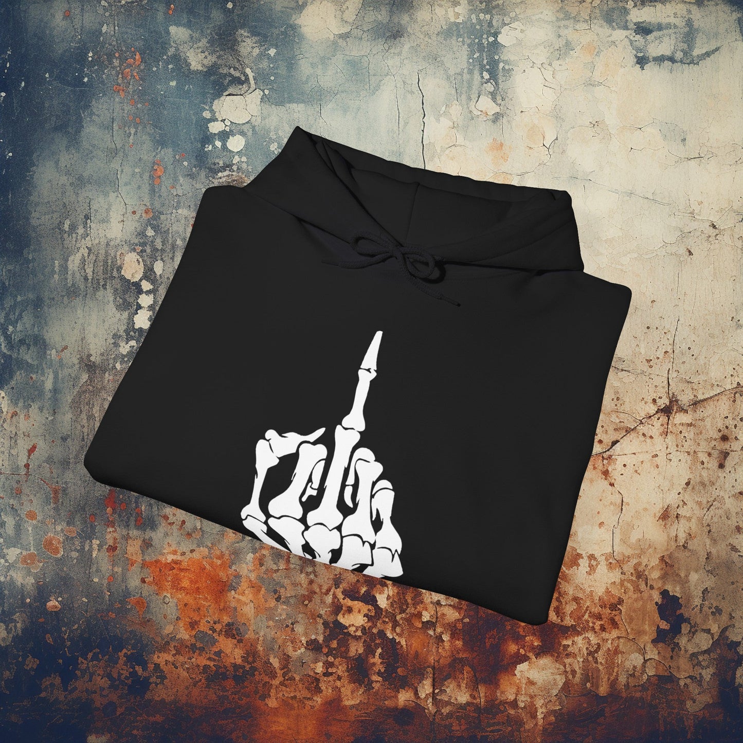 Hoodie - Skeletal Middle Finger | Hoodie | Hooded Sweatshirt from Crypto Zoo Tees