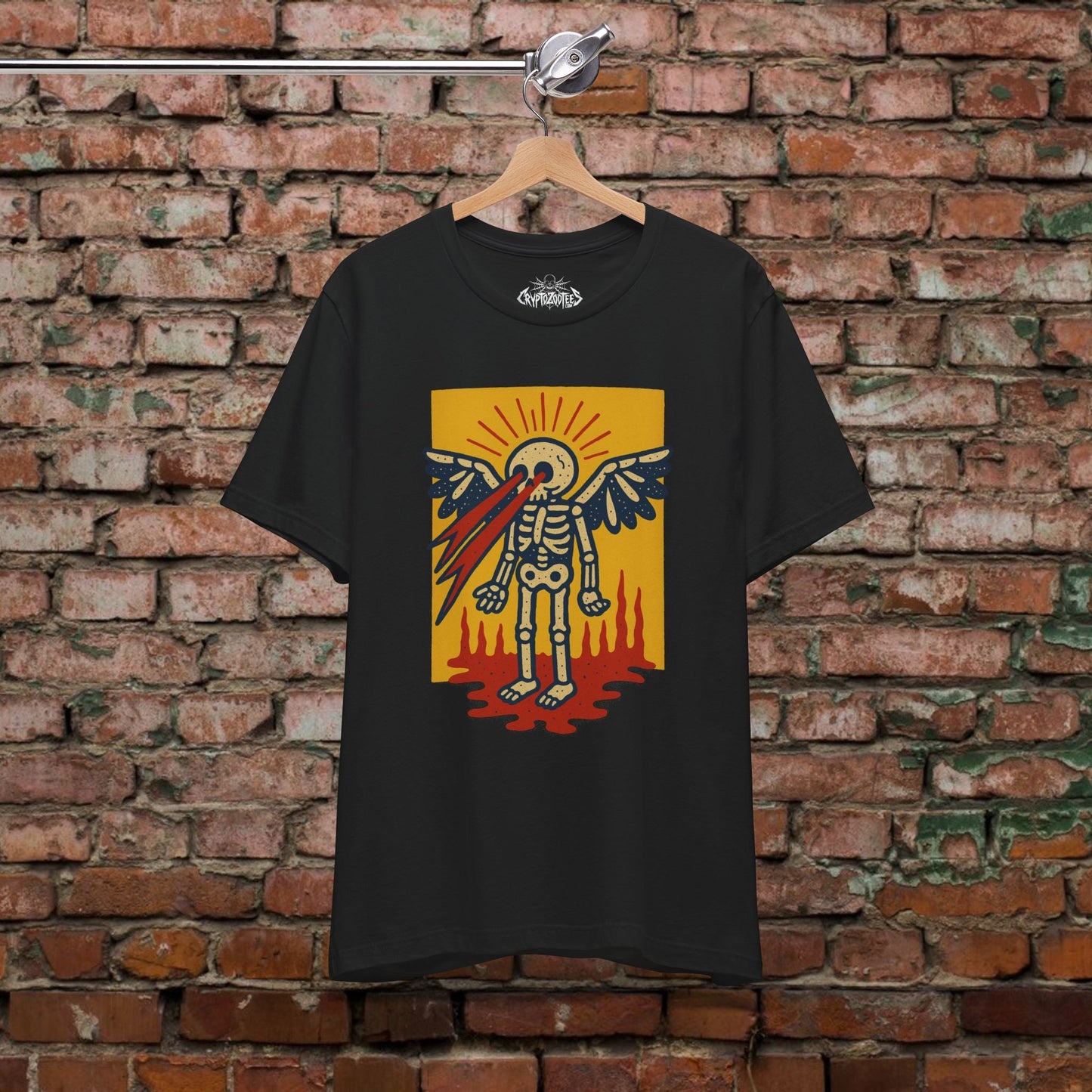 T-Shirt - Skeleton Laser Eyes | Skulls & Skeletons, Psychedelic | Unisex Shirt, Ladies Tee, Tank Top, Long Sleeve, Sweatshirt, Hoodie from Crypto Zoo Tees