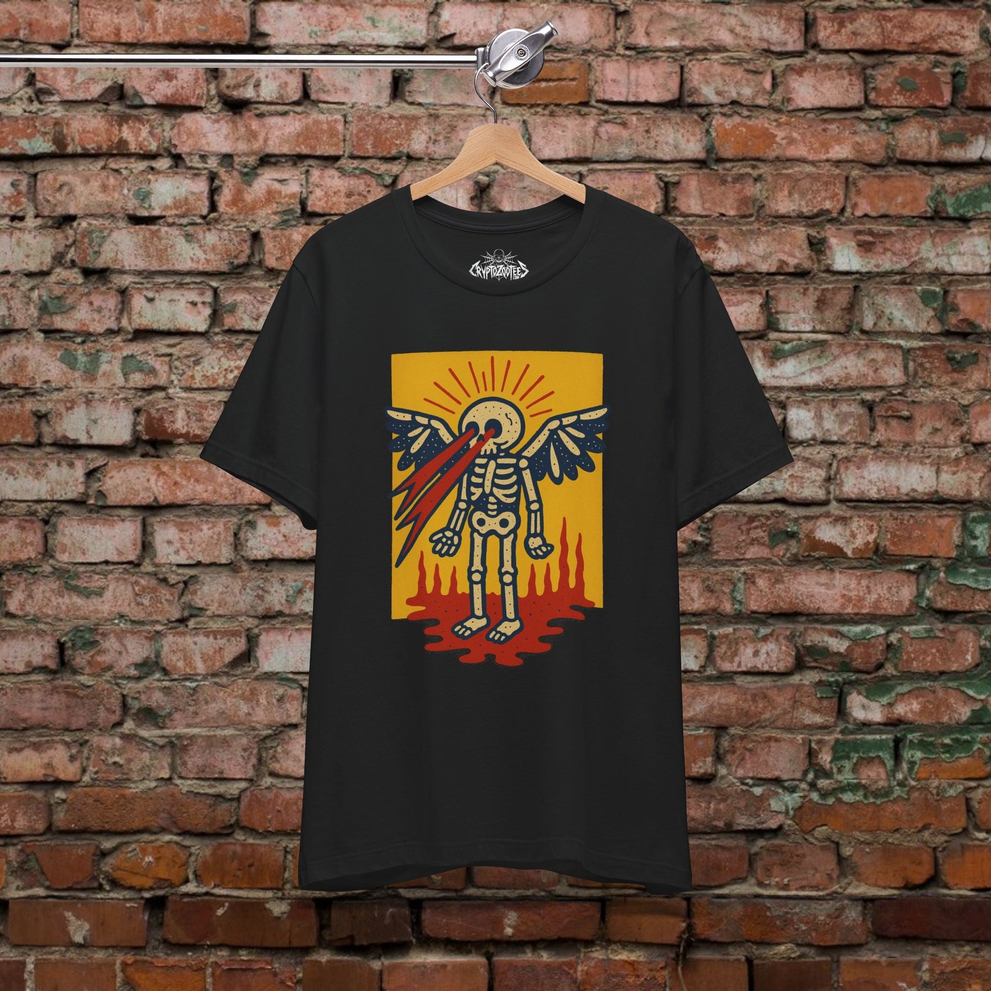 T-Shirt - Skeleton Laser Eyes | Skulls & Skeletons, Psychedelic | Unisex Shirt, Ladies Tee, Tank Top, Long Sleeve, Sweatshirt, Hoodie from Crypto Zoo Tees