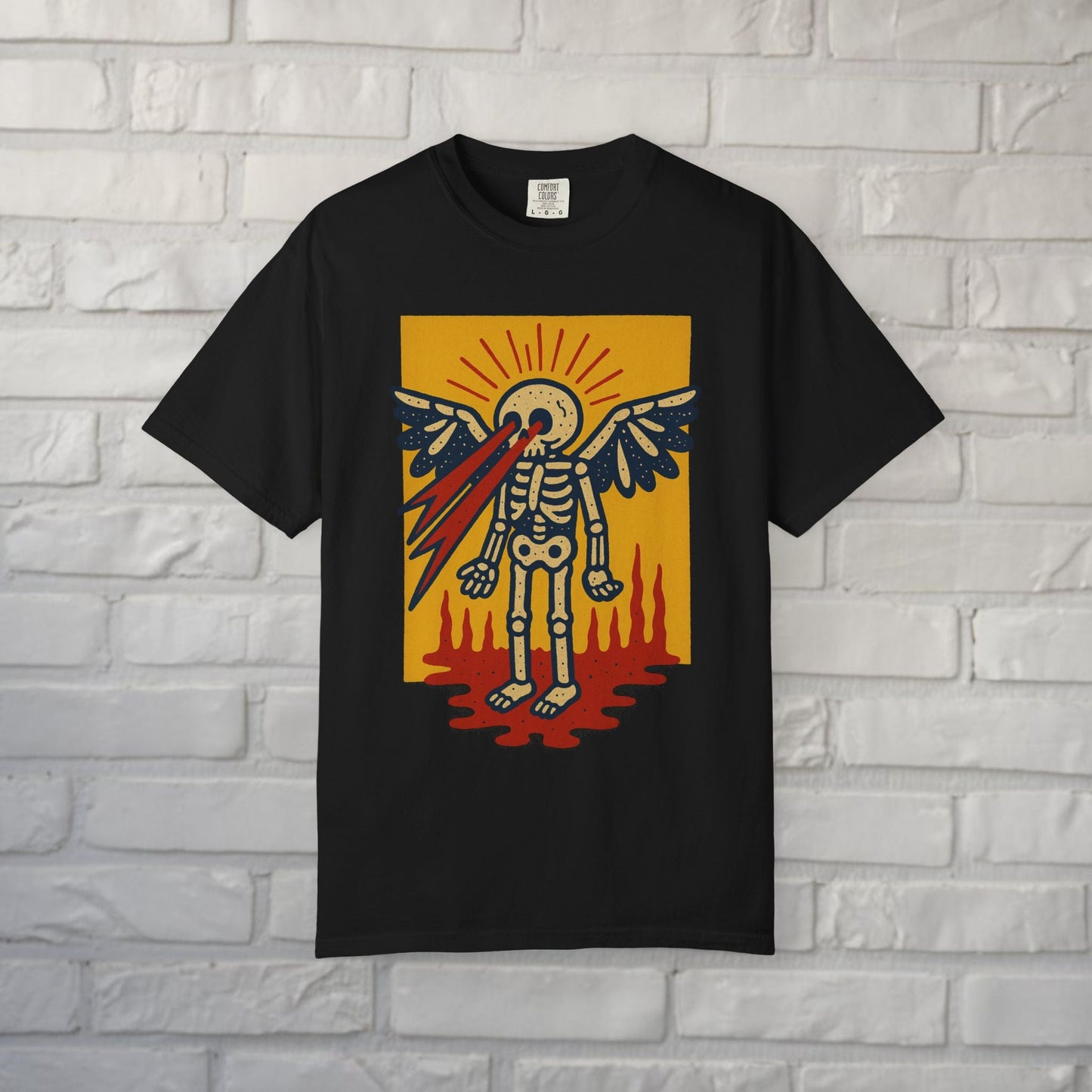 T-Shirt - Skeleton Laser Eyes | Skulls & Skeletons, Psychedelic | Unisex Shirt, Ladies Tee, Tank Top, Long Sleeve, Sweatshirt, Hoodie from Crypto Zoo Tees