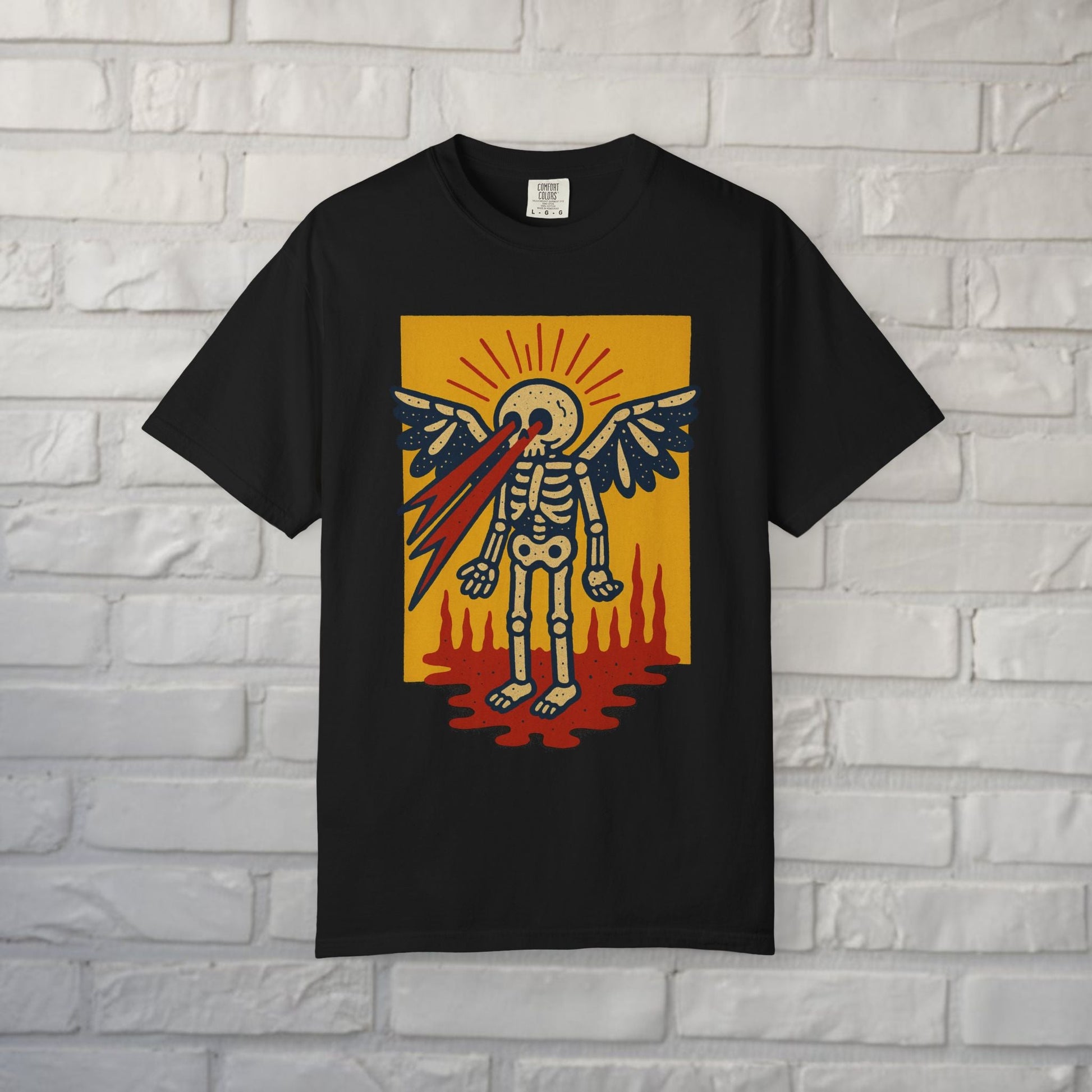 T-Shirt - Skeleton Laser Eyes | Skulls & Skeletons, Psychedelic | Unisex Shirt, Ladies Tee, Tank Top, Long Sleeve, Sweatshirt, Hoodie from Crypto Zoo Tees
