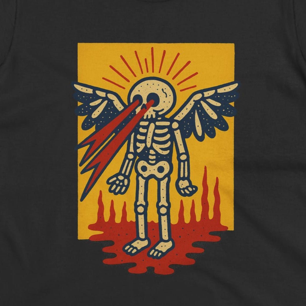 T-Shirt - Skeleton Laser Eyes | Skulls & Skeletons, Psychedelic | Unisex Shirt, Ladies Tee, Tank Top, Long Sleeve, Sweatshirt, Hoodie from Crypto Zoo Tees