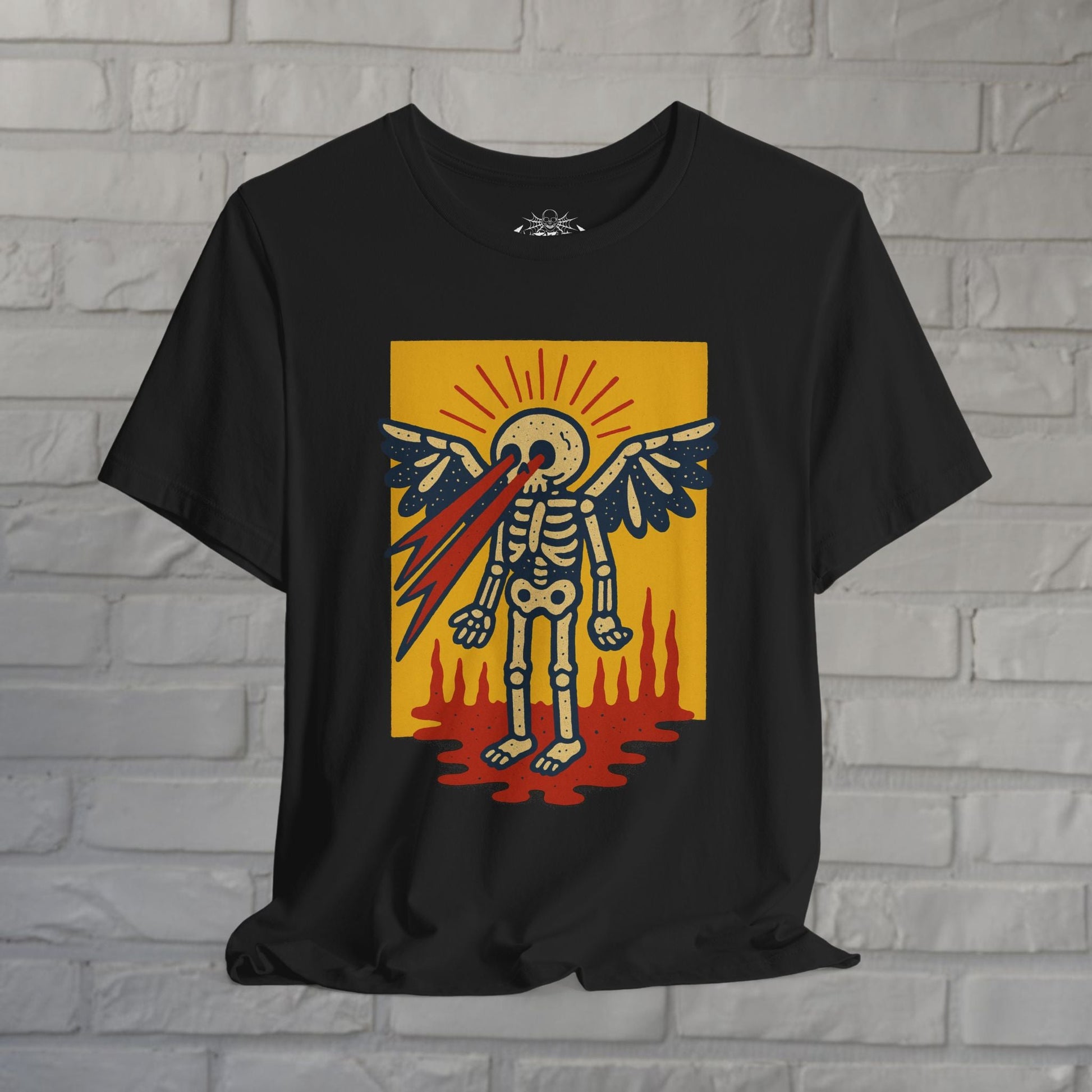 T-Shirt - Skeleton Laser Eyes | Skulls & Skeletons, Psychedelic | Unisex Shirt, Ladies Tee, Tank Top, Long Sleeve, Sweatshirt, Hoodie from Crypto Zoo Tees