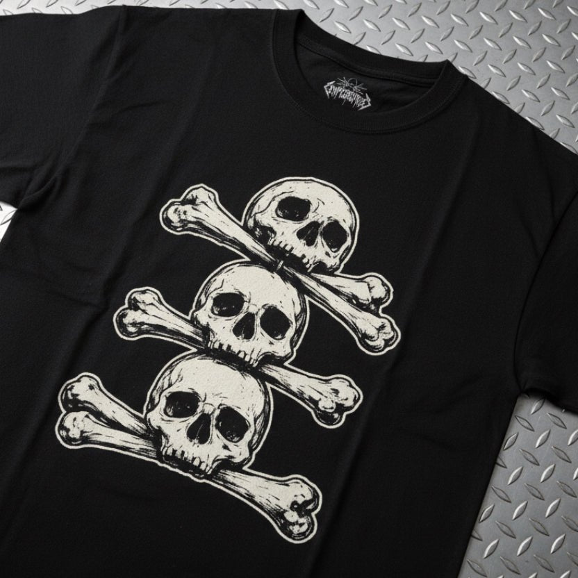 T-Shirt - Skull Crossbones Punk Shirt | Unisex Heavy Cotton - Gildan 5000 | Skulls & Skeletons, Horror | Goth/Gothic, Punk from Crypto Zoo Tees
