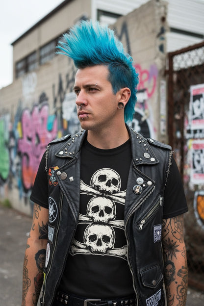 T-Shirt - Skull Crossbones Punk Shirt | Unisex Heavy Cotton - Gildan 5000 | Skulls & Skeletons, Horror | Goth/Gothic, Punk from Crypto Zoo Tees