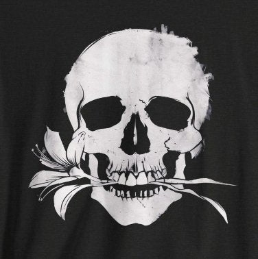 T-Shirt - Skull with Flower in Mouth Goth Tee | Bella + Canvas Unisex T-shirt from Crypto Zoo Tees