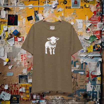 T-Shirt - Small Punk Sheep in Spiked Collar Shirt | Bella + Canvas Unisex T-shirt from Crypto Zoo Tees