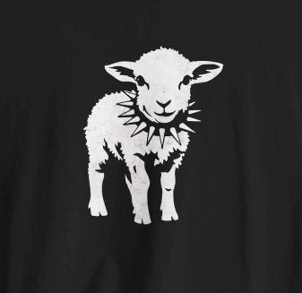 T-Shirt - Small Punk Sheep in Spiked Collar Shirt | Bella + Canvas Unisex T-shirt from Crypto Zoo Tees