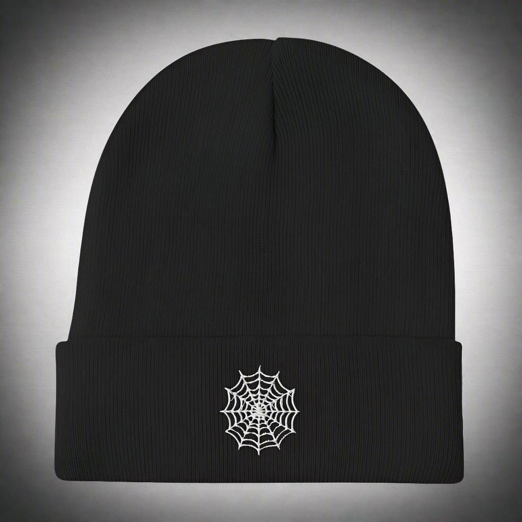  - Spider Web | Embroidered Beanie | Winter Hat from Crypto Zoo Tees