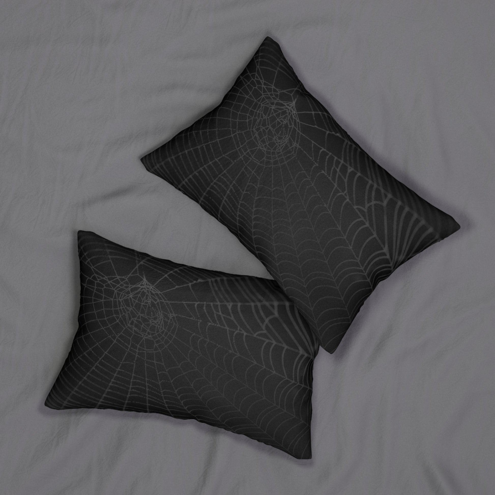 Home Decor - SPIDER WEB PILLOW | Halloween Decor | Gothic Home | Spun Polyester Lumbar Pillow | Pillow Included! from Crypto Zoo Tees