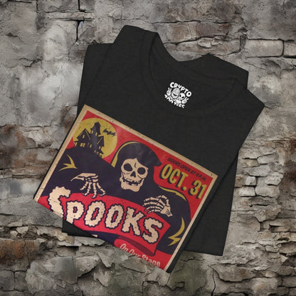 T-Shirt - Spooks On Stage | Classic Halloween Spookshow | Bella + Canvas Unisex T-shirt from Crypto Zoo Tees