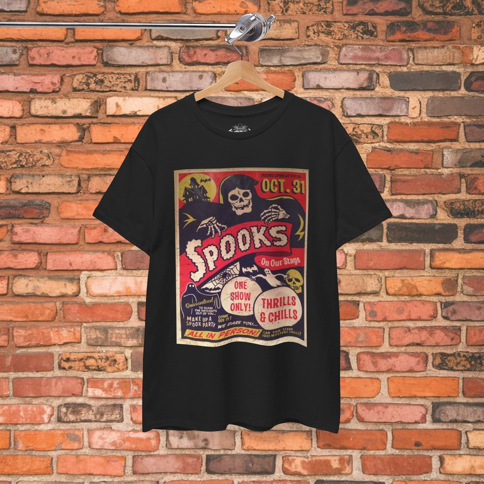 T-Shirt - Spooks On Stage | Halloween, Retro & Vintage | Unisex Shirt, Ladies Tee, Tank Top, Long Sleeve, Sweatshirt, Hoodie from Crypto Zoo Tees