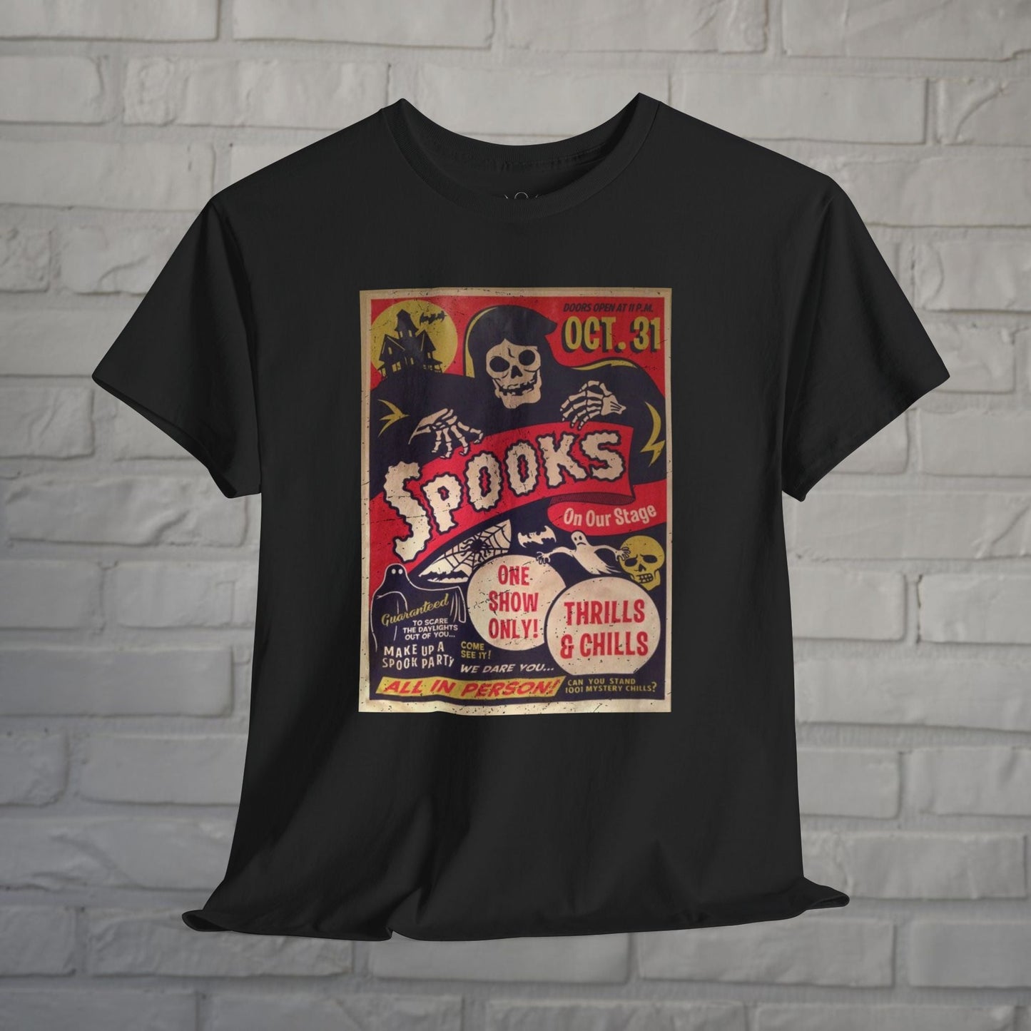 T-Shirt - Spooks On Stage | Halloween, Retro & Vintage | Unisex Shirt, Ladies Tee, Tank Top, Long Sleeve, Sweatshirt, Hoodie from Crypto Zoo Tees