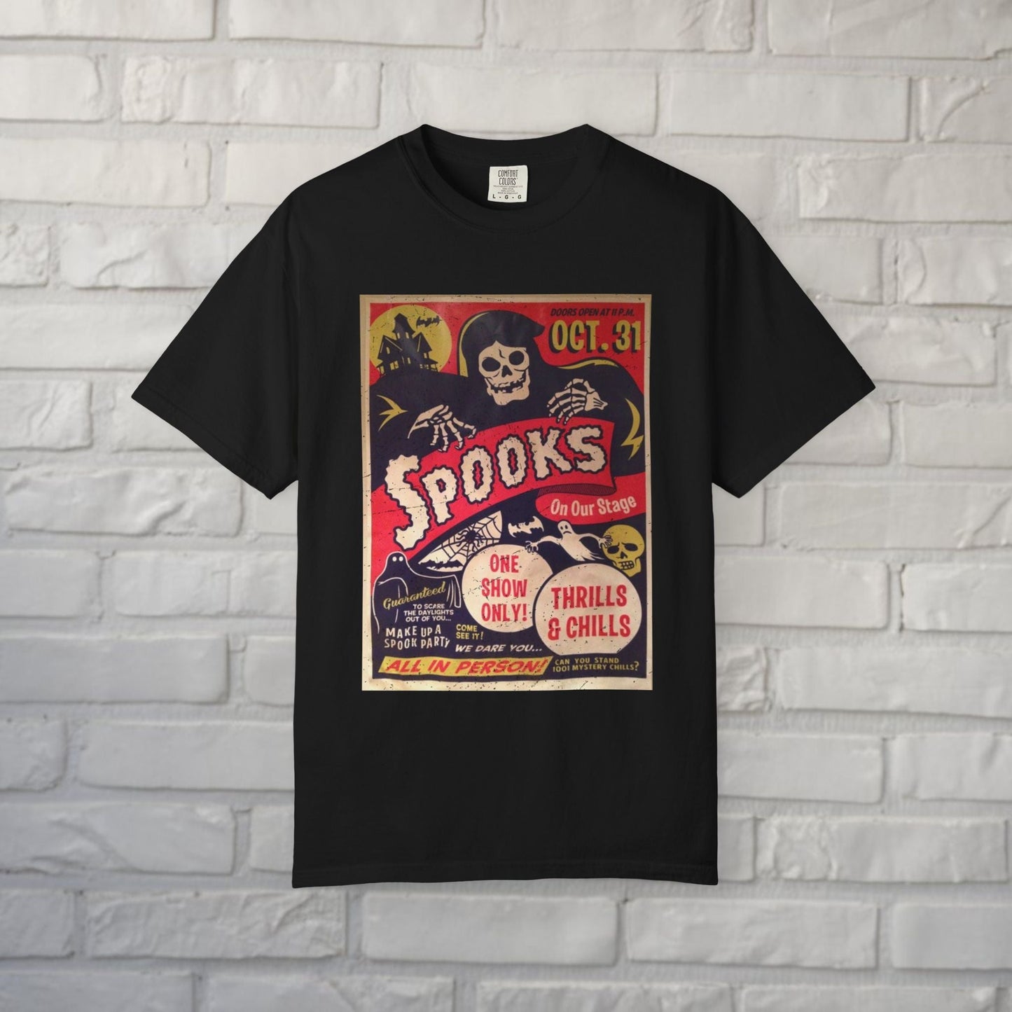 T-Shirt - Spooks On Stage | Halloween, Retro & Vintage | Unisex Shirt, Ladies Tee, Tank Top, Long Sleeve, Sweatshirt, Hoodie from Crypto Zoo Tees