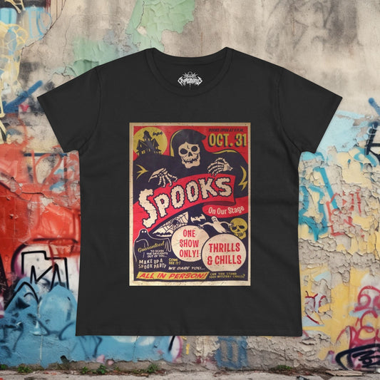 T-Shirt - Spooks On Stage | Halloween, Retro & Vintage | Unisex Shirt, Ladies Tee, Tank Top, Long Sleeve, Sweatshirt, Hoodie from Crypto Zoo Tees