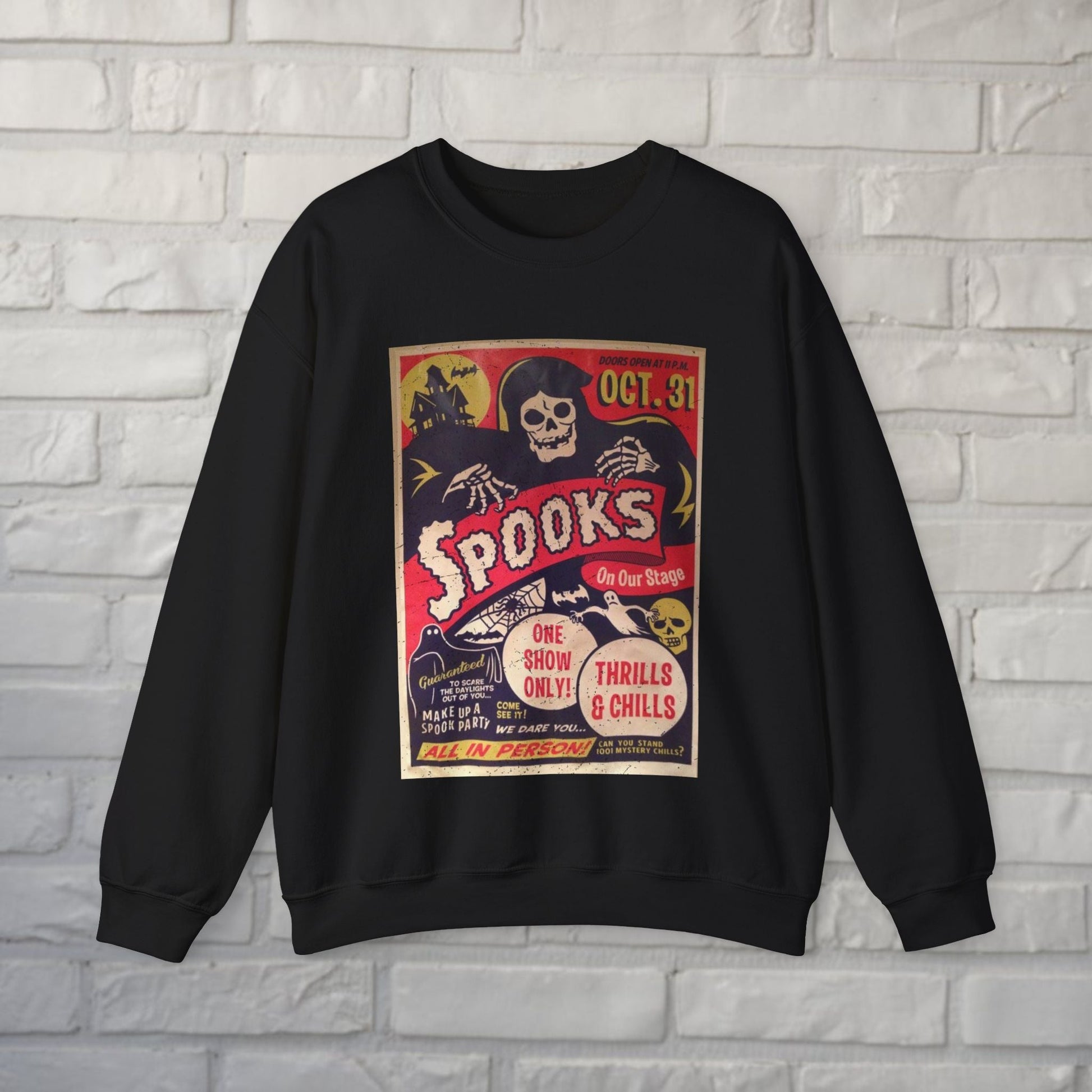 T-Shirt - Spooks On Stage | Halloween, Retro & Vintage | Unisex Shirt, Ladies Tee, Tank Top, Long Sleeve, Sweatshirt, Hoodie from Crypto Zoo Tees