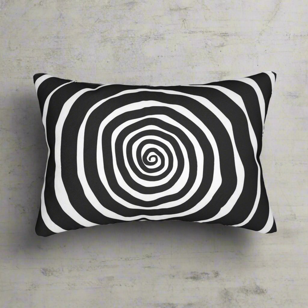 Home Decor - SPOOKY SPIRAL PILLOW | Halloween Decor | Tim Burton Style | Spun Polyester Lumbar Pillow | Pillow Included! from Crypto Zoo Tees