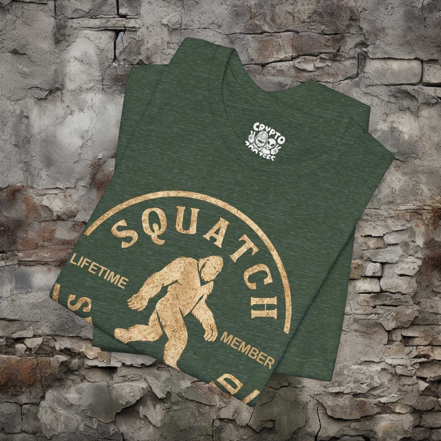 T-Shirt - Squatch Search Squad Lifetime Member Bigfoot Tee | Bella + Canvas Unisex T-shirt from Crypto Zoo Tees