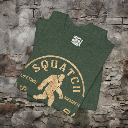 T-Shirt - Squatch Search Squad Lifetime Member Bigfoot Tee | Bella + Canvas Unisex T-shirt from Crypto Zoo Tees