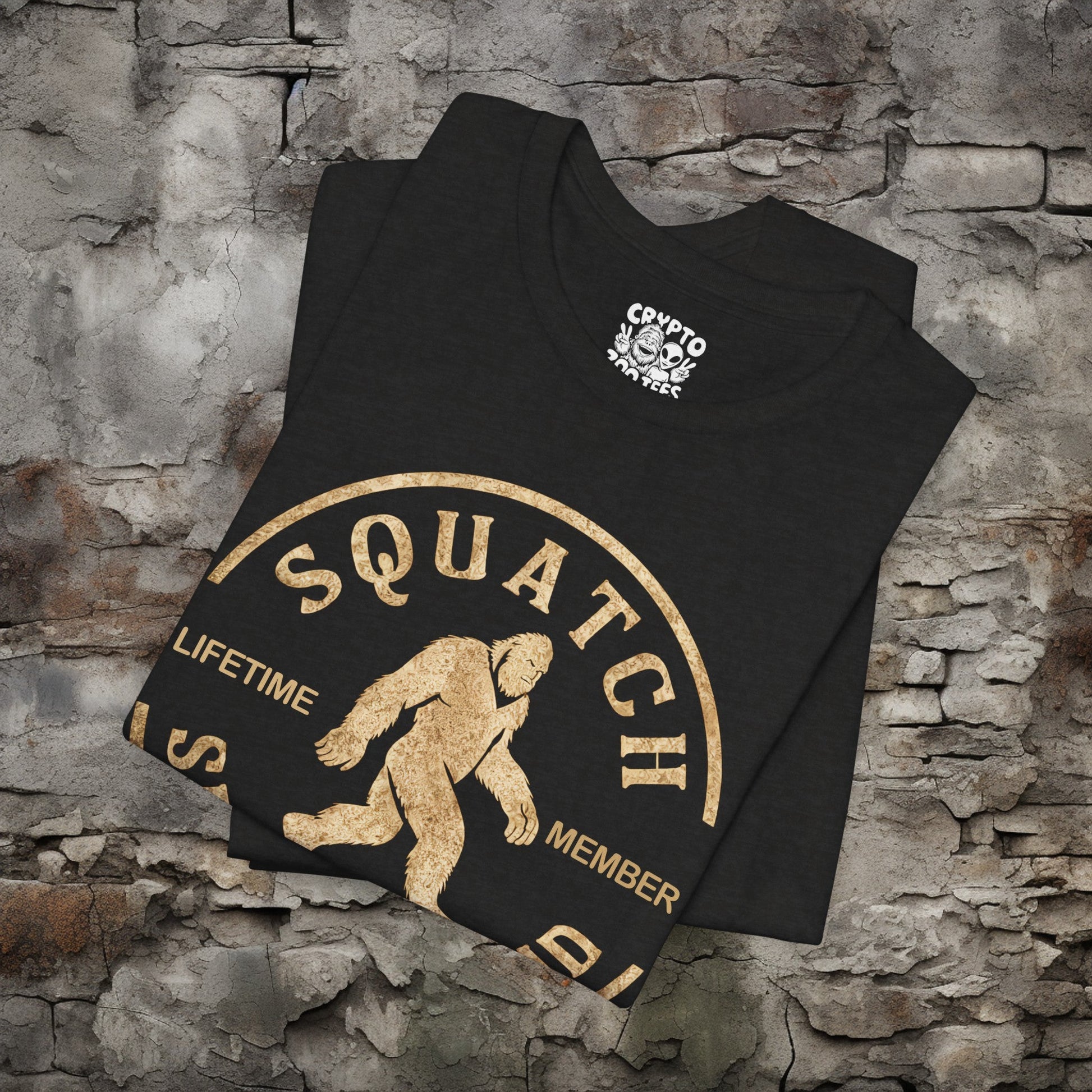 T-Shirt - Squatch Search Squad Lifetime Member Bigfoot Tee | Bella + Canvas Unisex T-shirt from Crypto Zoo Tees