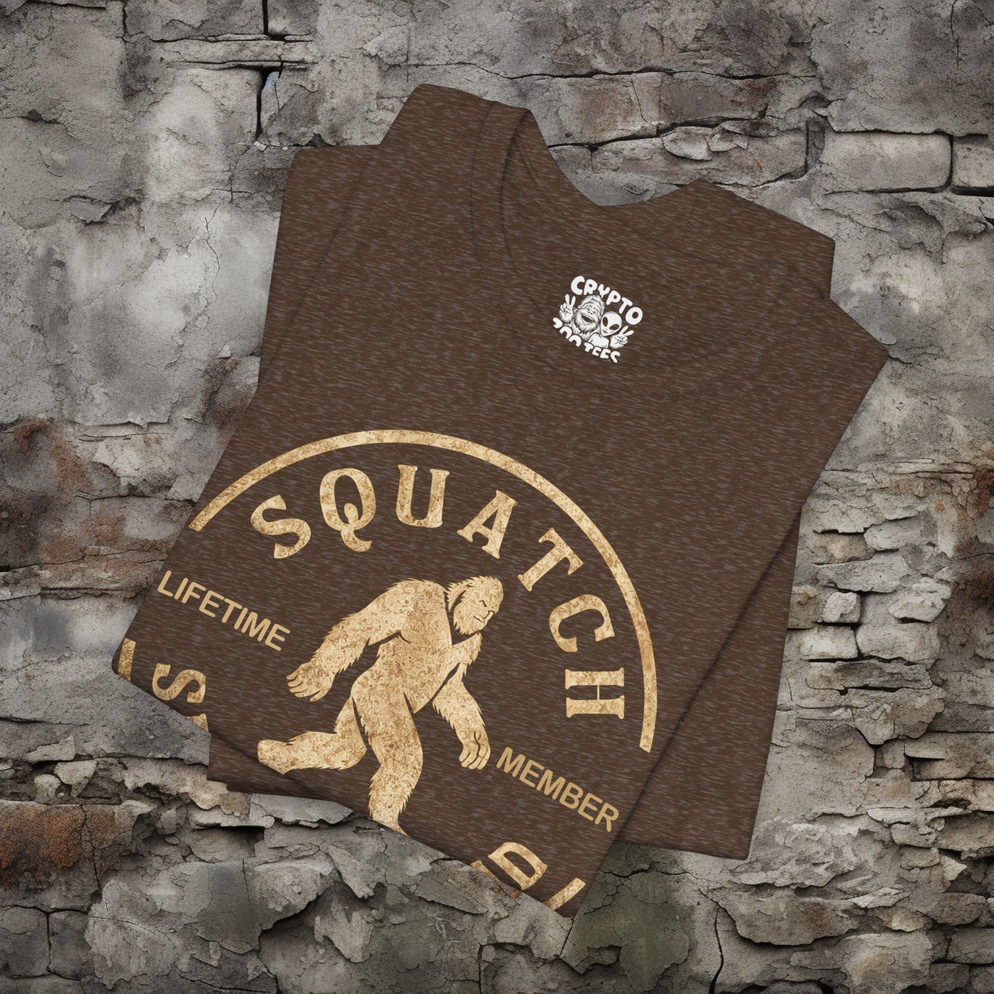 T-Shirt - Squatch Search Squad Lifetime Member Bigfoot Tee | Bella + Canvas Unisex T-shirt from Crypto Zoo Tees