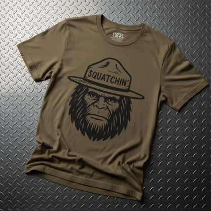 T-Shirt - Squatchin Park Ranger Shirt | Bella+Canvas 3001 | Bigfoot from Crypto Zoo Tees