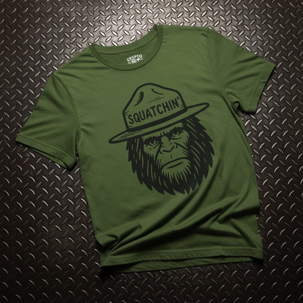 T-Shirt - Squatchin Park Ranger Shirt | Bella+Canvas 3001 | Bigfoot from Crypto Zoo Tees